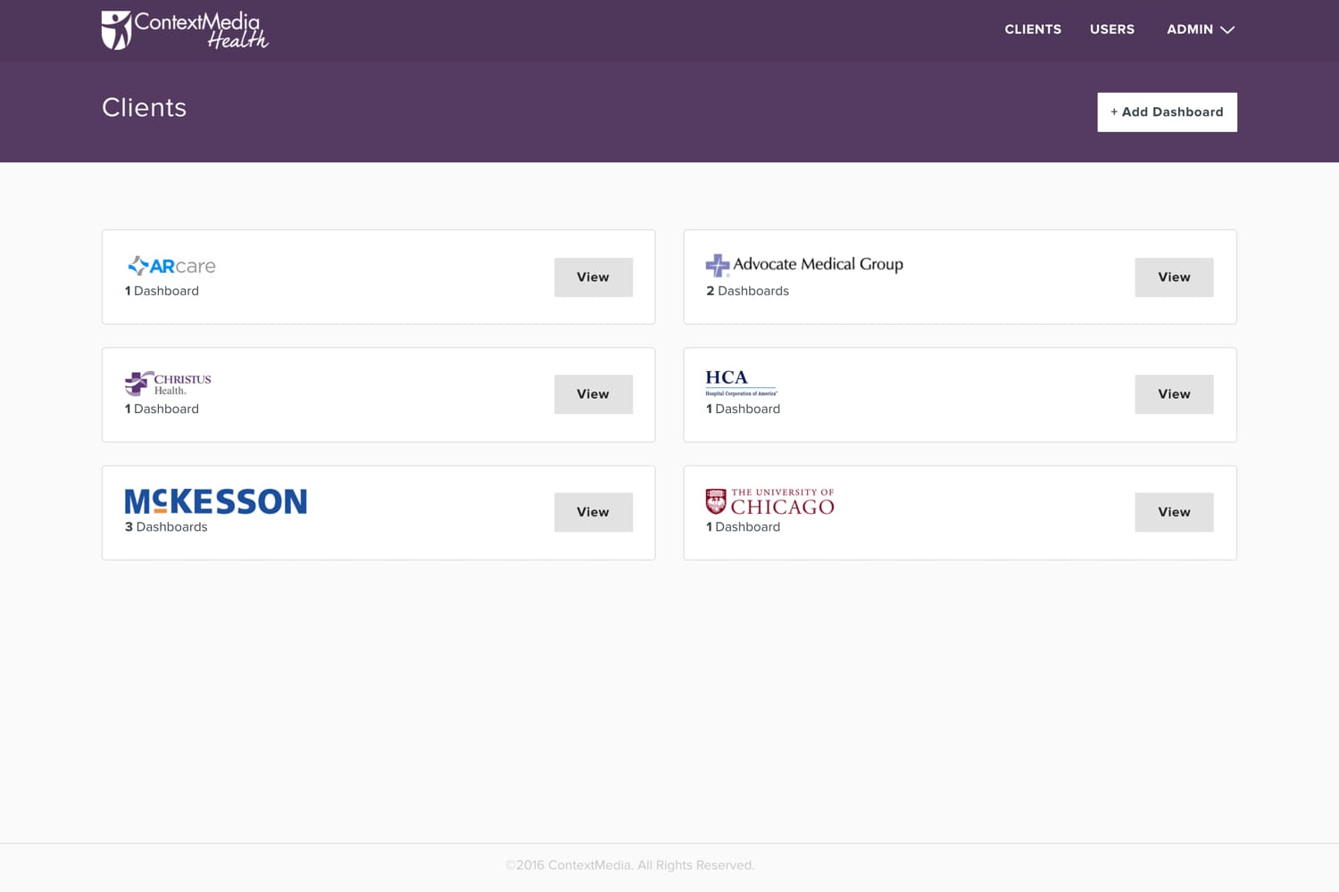 Context Media Clients Page