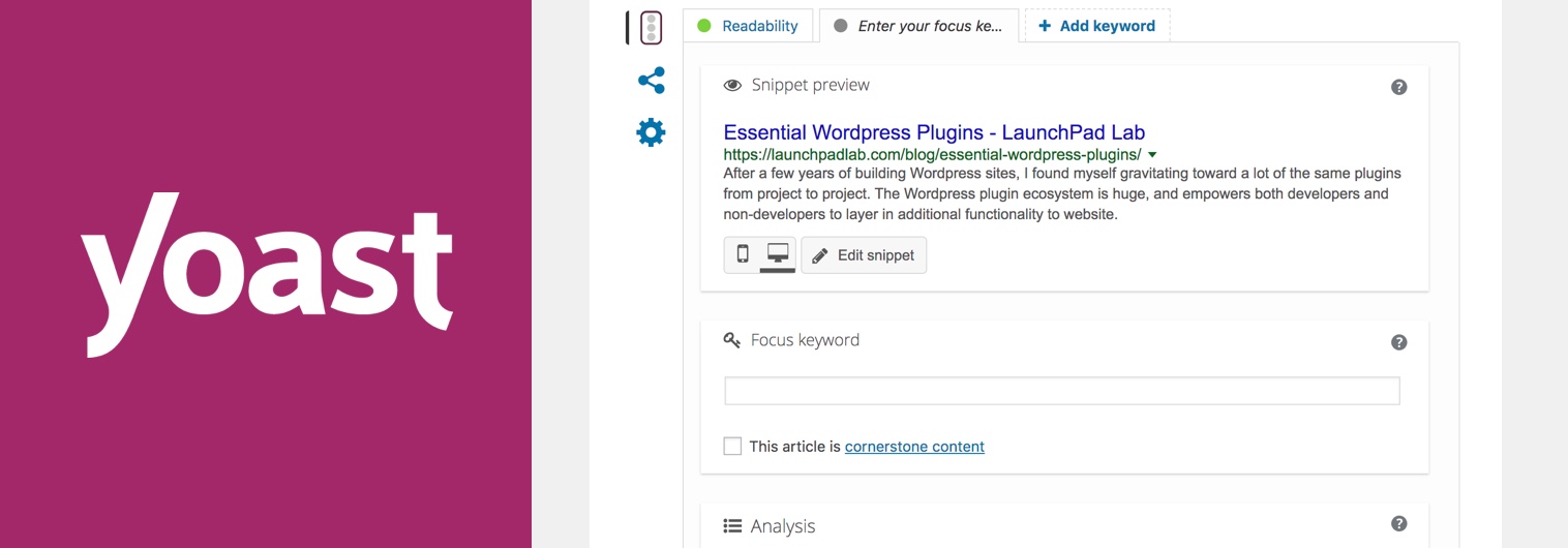 Yoast SEO editor UI screenshot