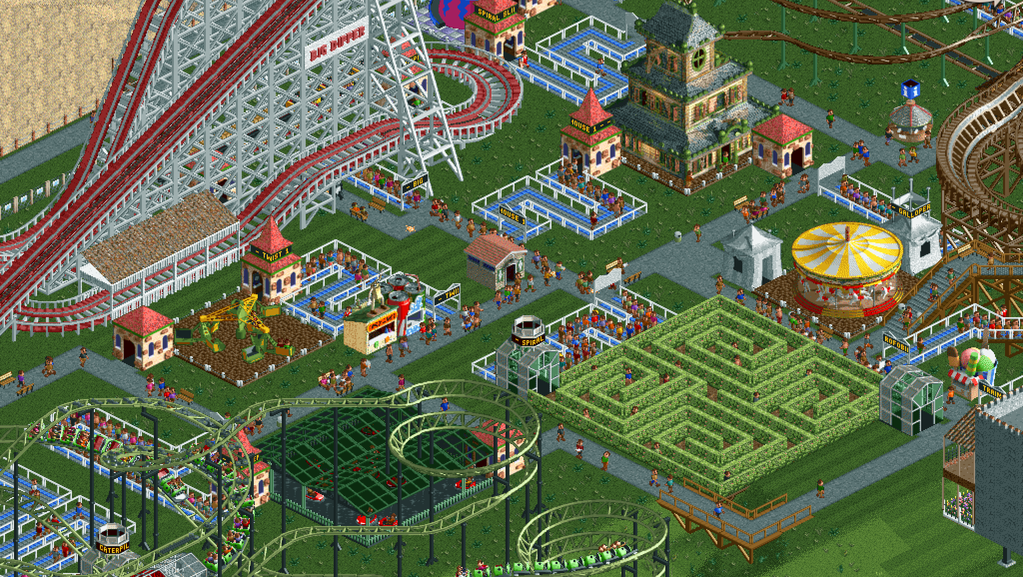 Retro computer games gaiety Rollercoaster-tycoon-park