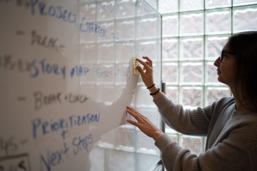 Team member mapping out discovery workshop