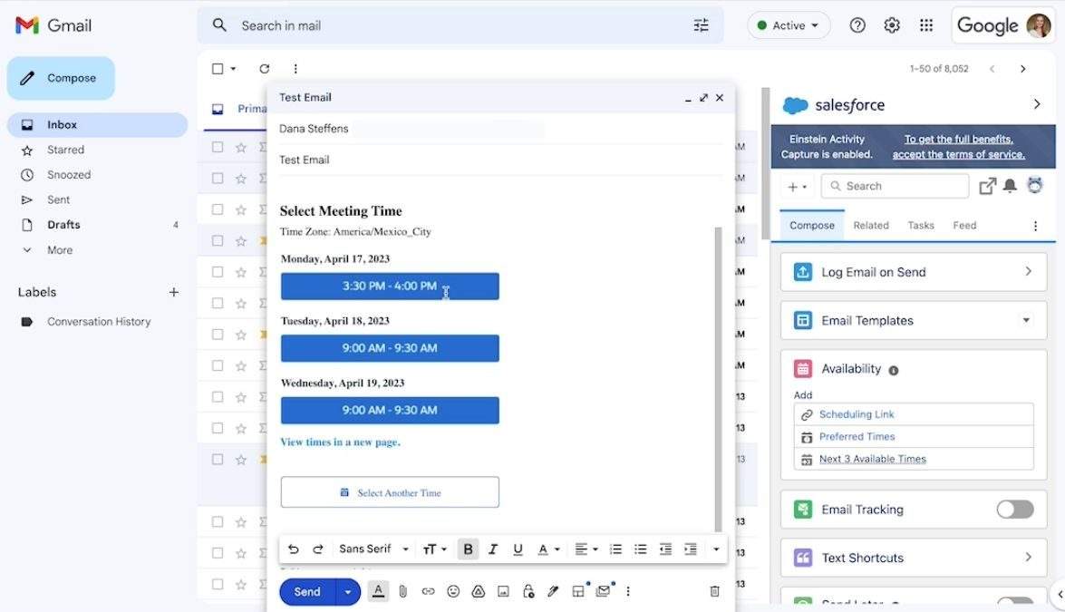 Salesforce inbox integrated with Gmail