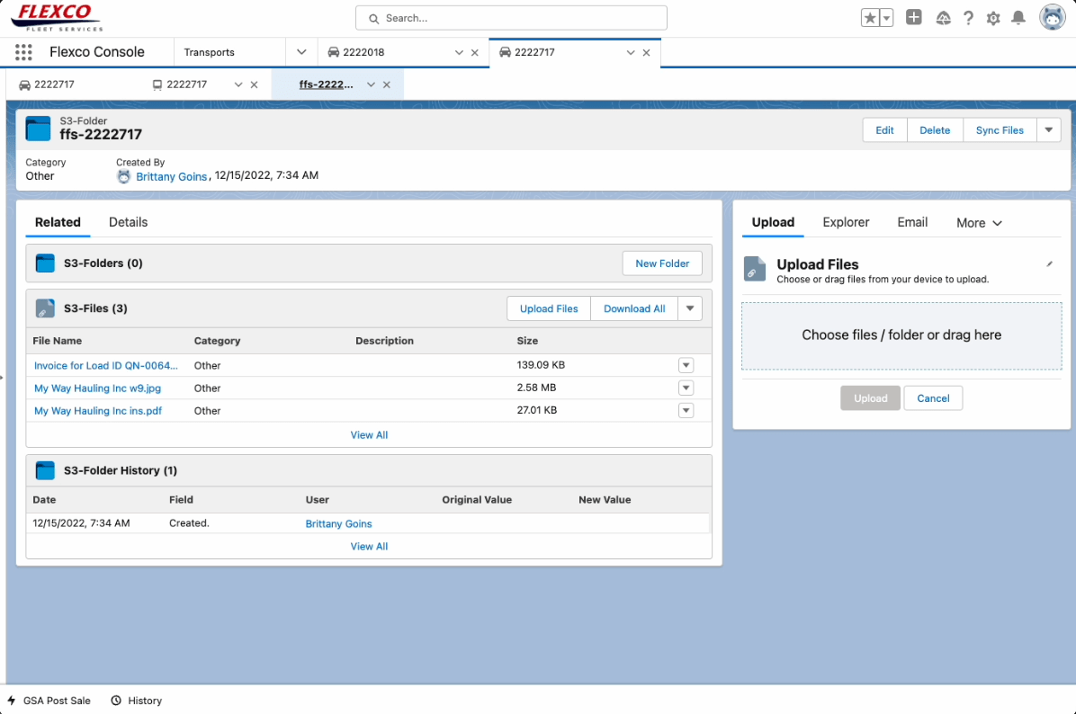 dashboard of s3 files